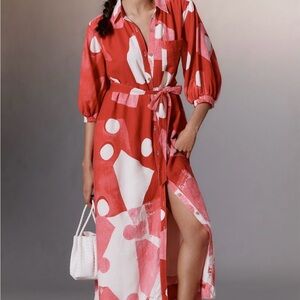 Anthropologie The Mona Linen Shirt Dress by Maeve Great Condition!